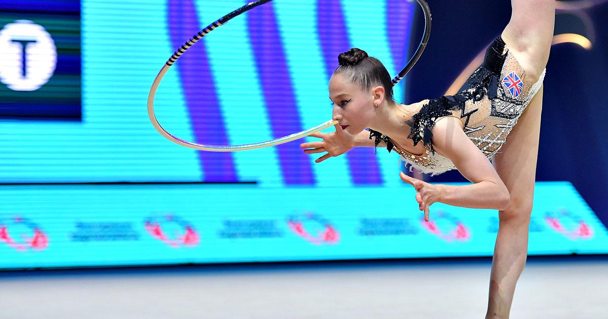 Gymnast holding a hoop