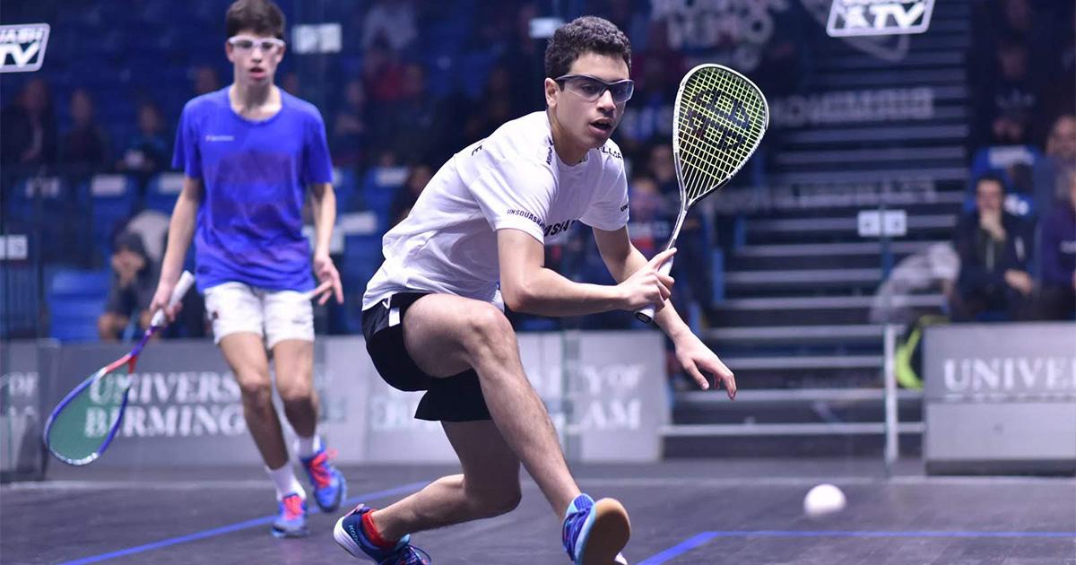 Two male squash players